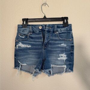 American Eagle Outfitters Blue Jean Shorts Distressed Style